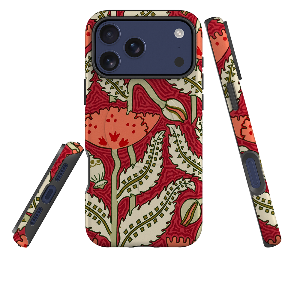 iPhone MagSafe Tough Case - William Morris Red Floral
