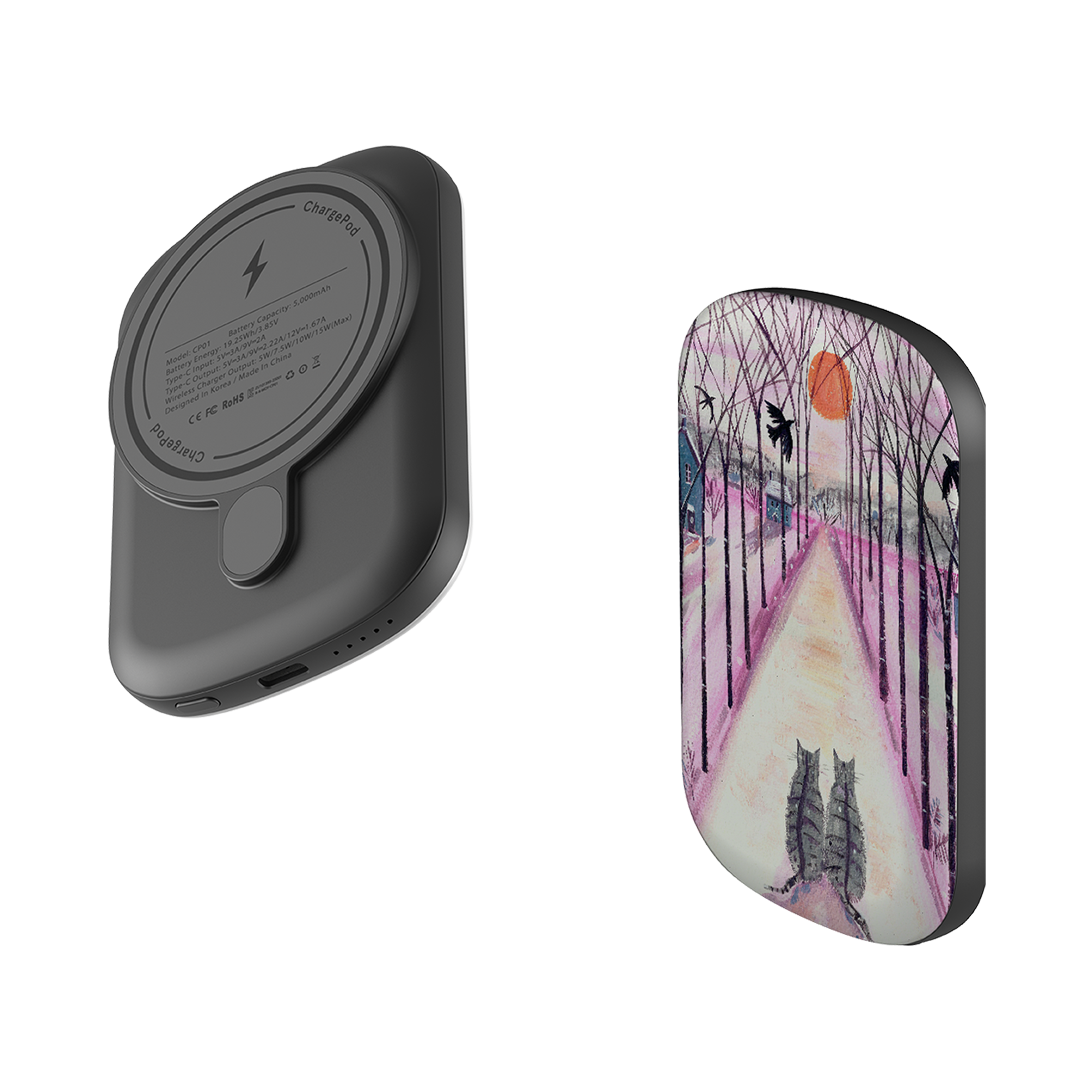 MagSafe Power Bank - Winter Cats By Mary Stubberfield