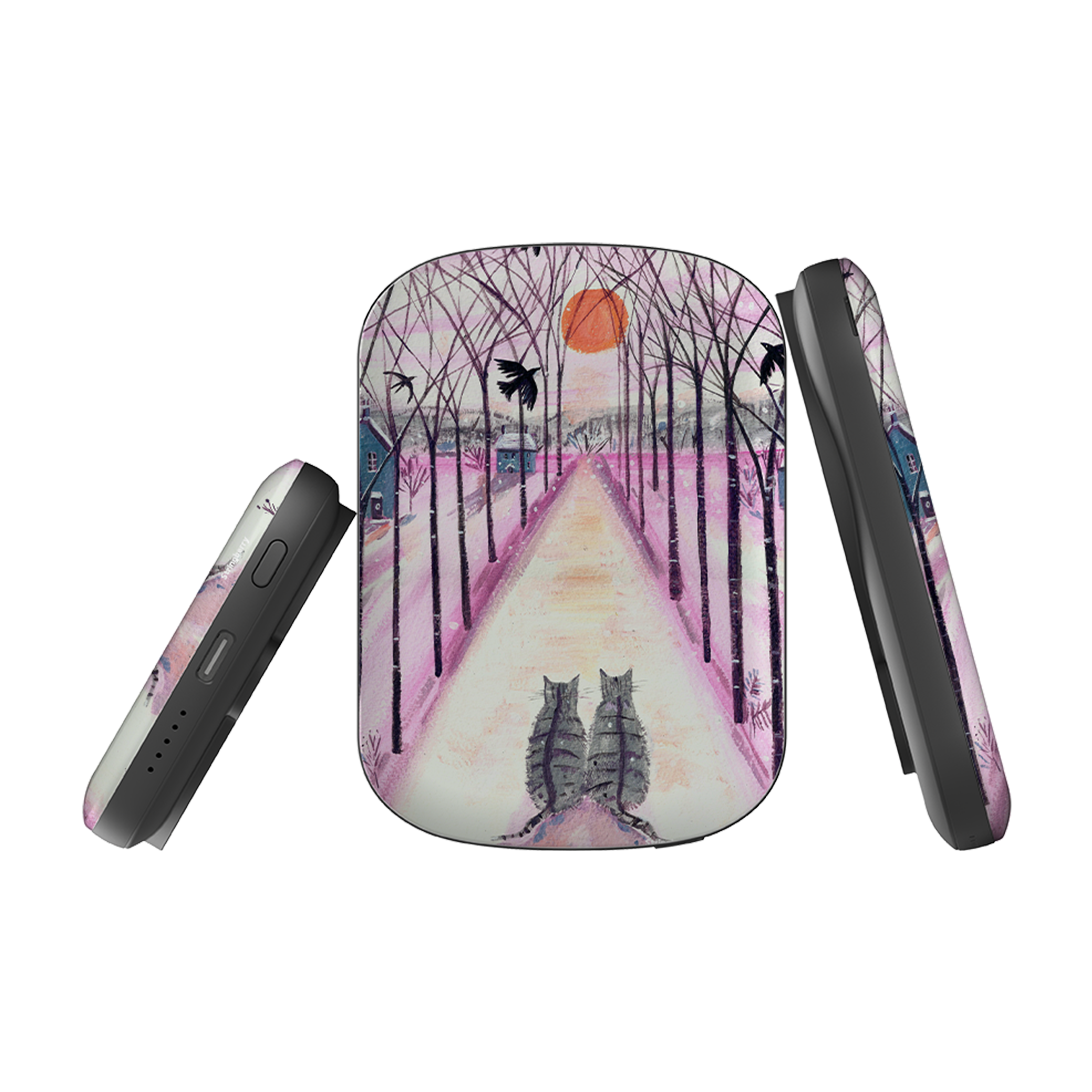 MagSafe Power Bank - Winter Cats By Mary Stubberfield