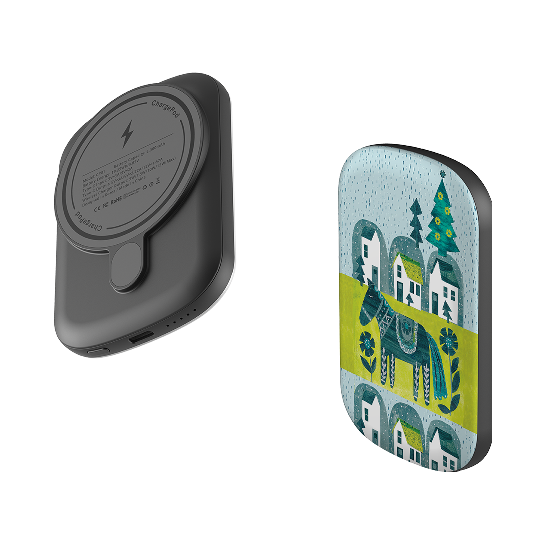 MagSafe Power Bank - Winter Dala Horse By Tracey English