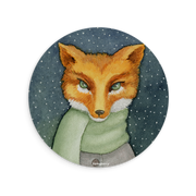 Winter Fox Vegan Leather Mouse Mat