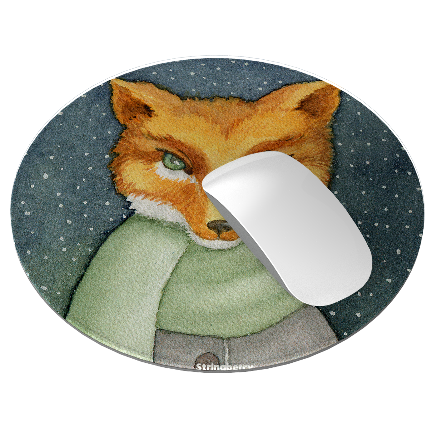 Winter Fox Vegan Leather Mouse Mat
