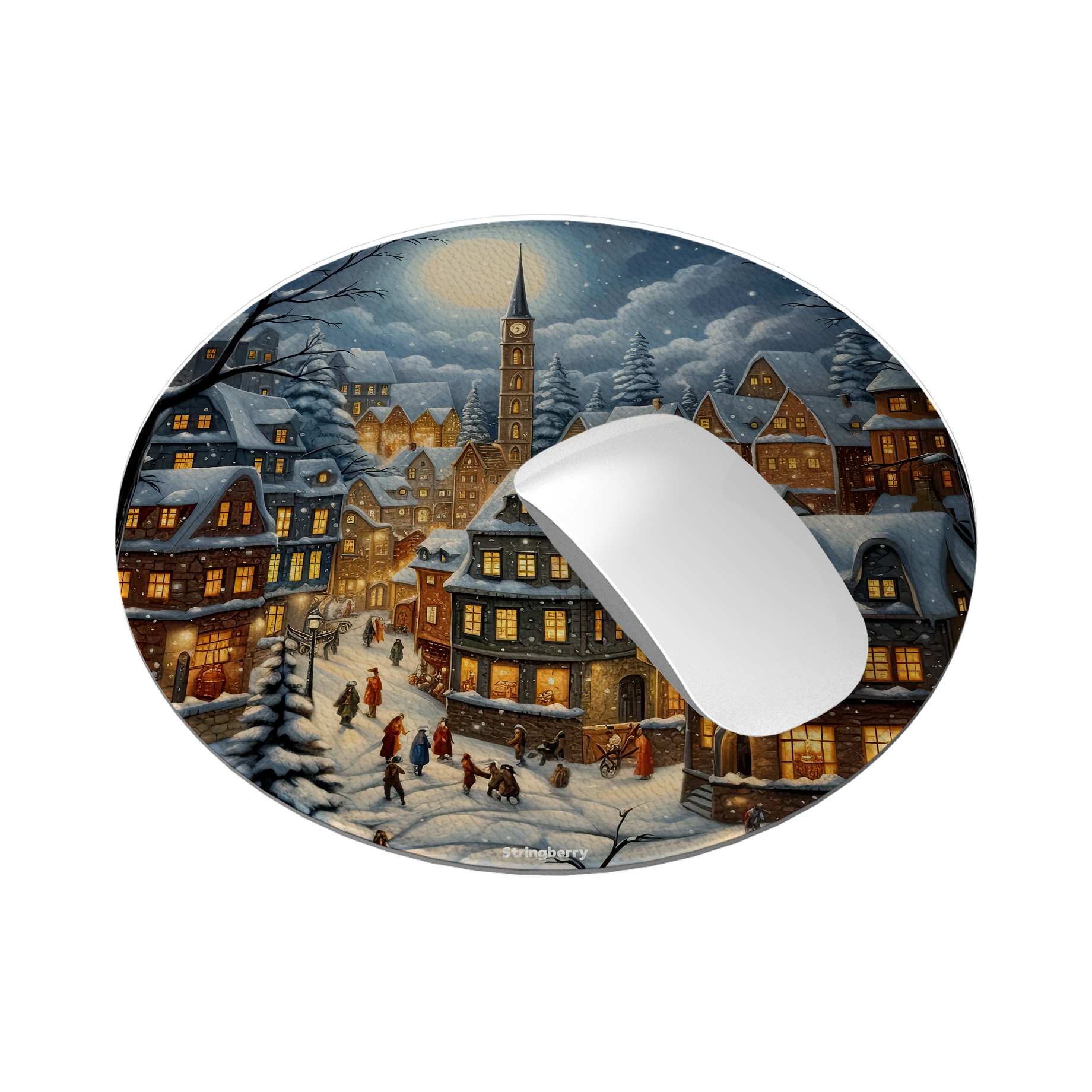 Winter In Salisbury Vegan Leather Mouse Mat