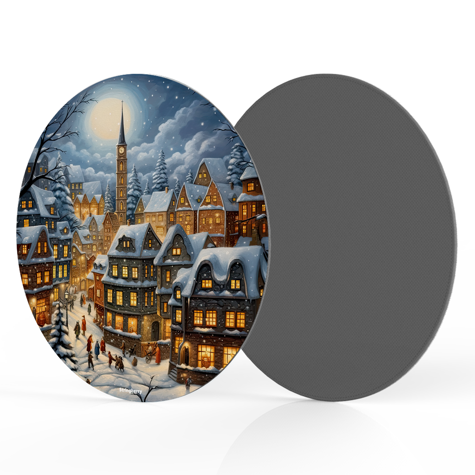Winter In Salisbury Vegan Leather Mouse Mat