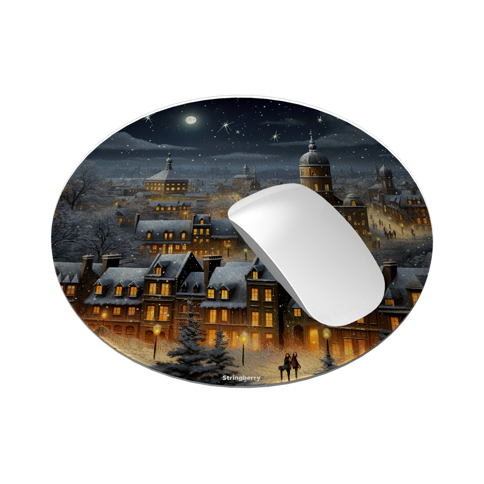 Winter Nights Vegan Leather Mouse Mat
