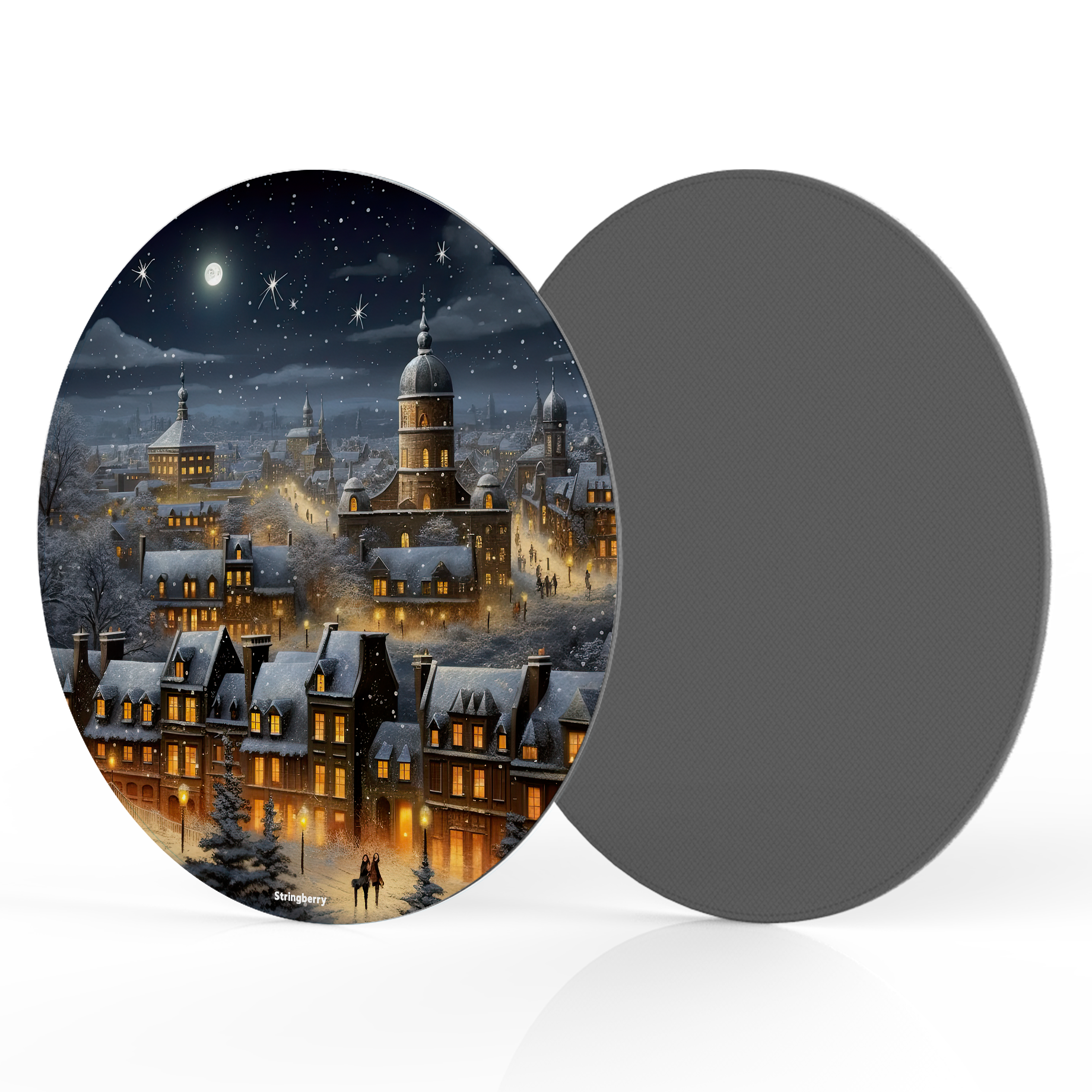 Winter Nights Vegan Leather Mouse Mat