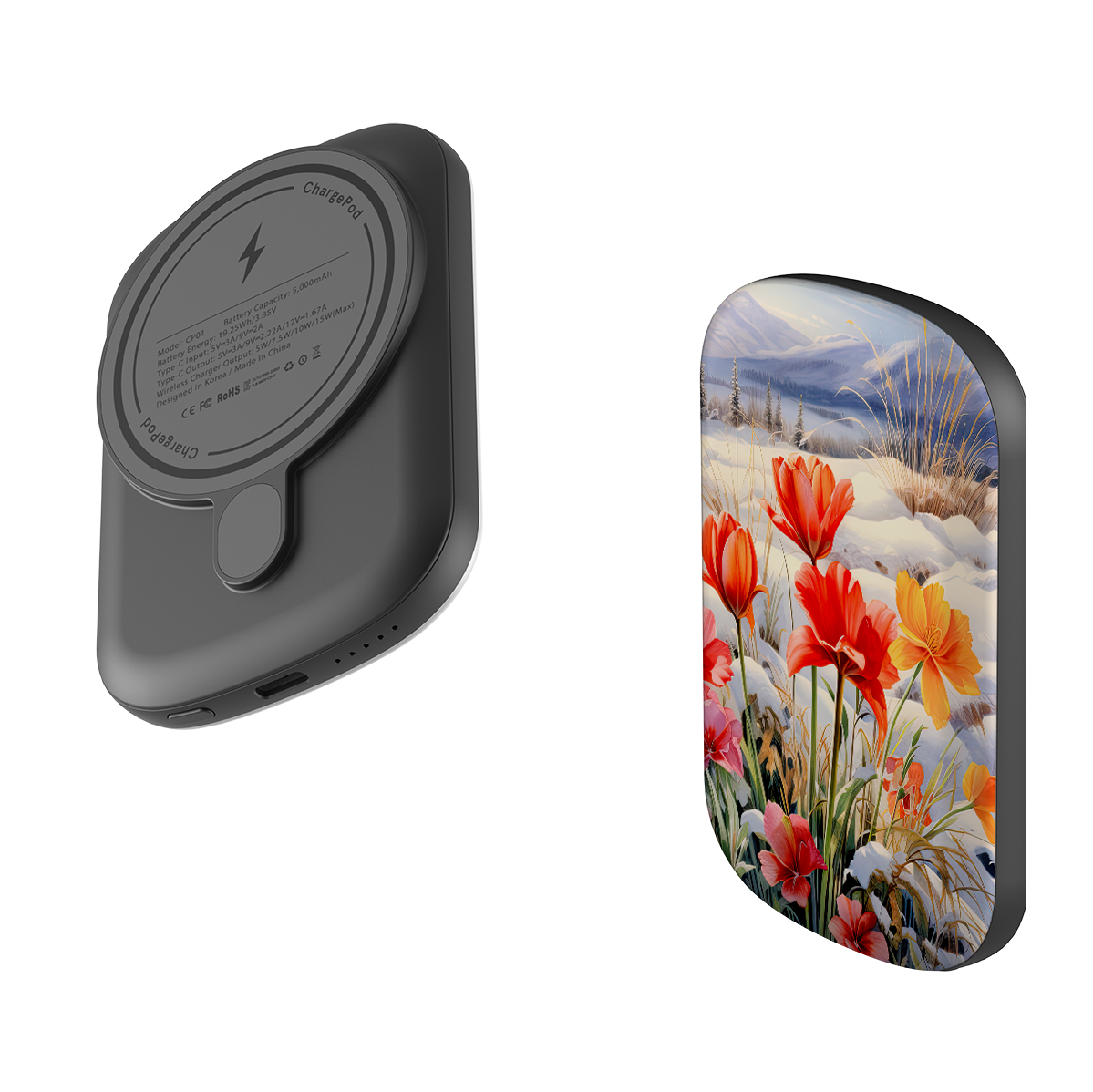 MagSafe Power Bank - Winter Wild Flowers III