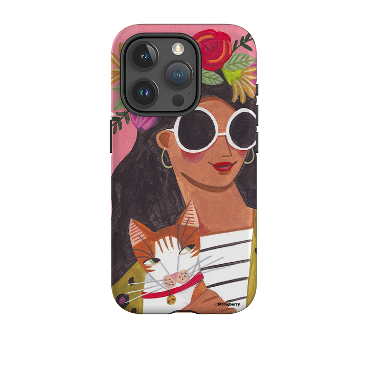 iPhone Tough Case - Woman & Cat By Caroline Bonne Muller