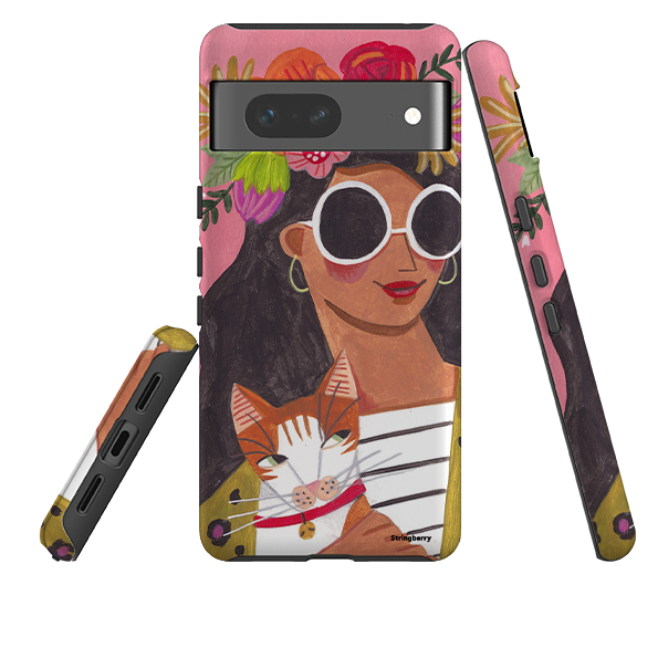 Google Tough Case -  Woman & Cat By Caroline Bonne Muller