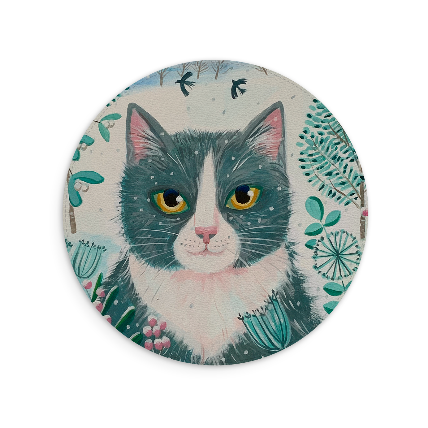 Xmas Cat Mouse Mat By Mary Stubberfield