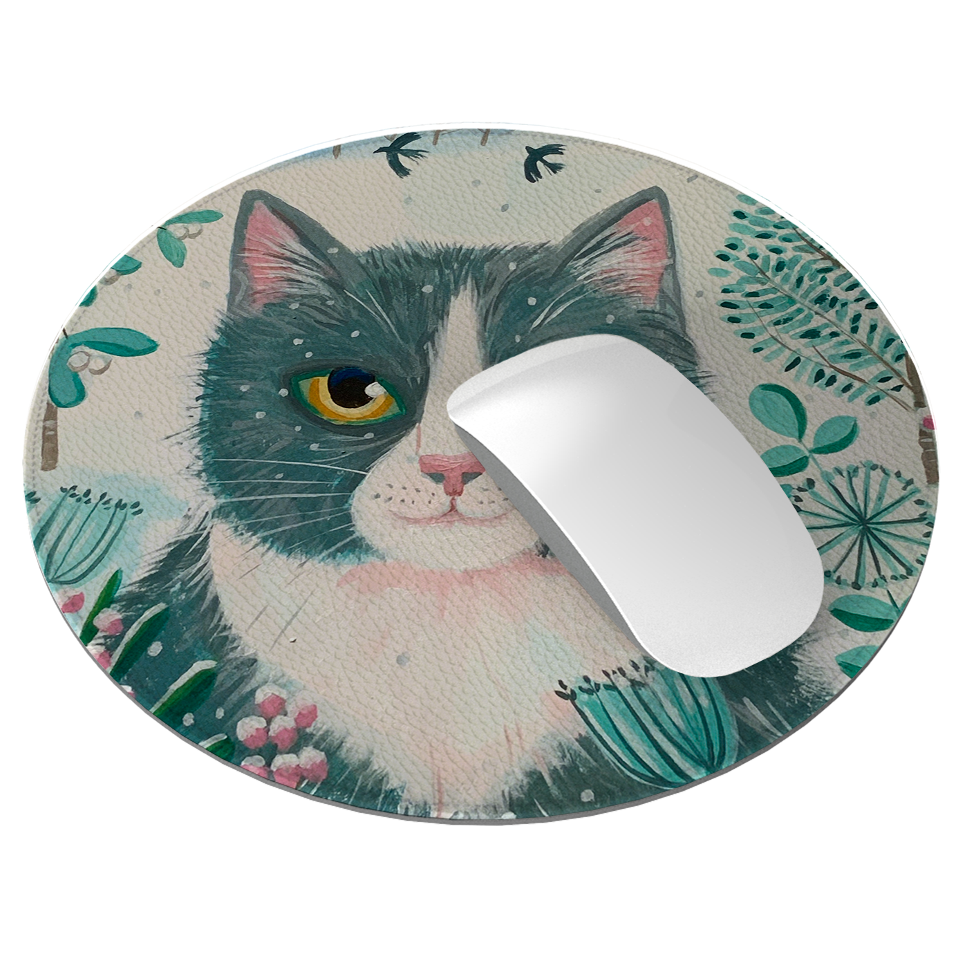 Xmas Cat Mouse Mat By Mary Stubberfield