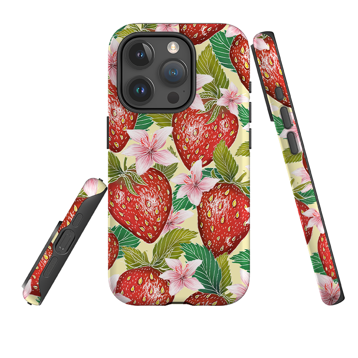 iPhone Tough Case - Yellow Strawberries By Catherine Rowe