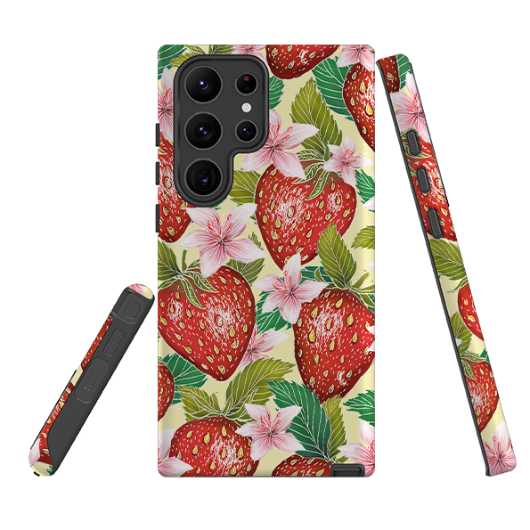 Samsung Tough Case - Yellow Strawberries By Catherine Rowe