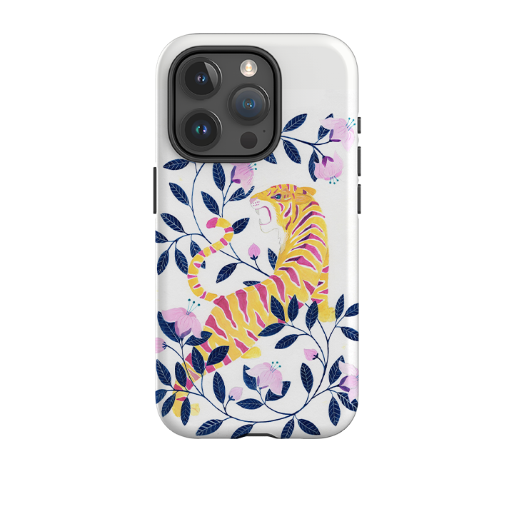 iPhone Tough Case - Yellow Tiger By Bex Parkin