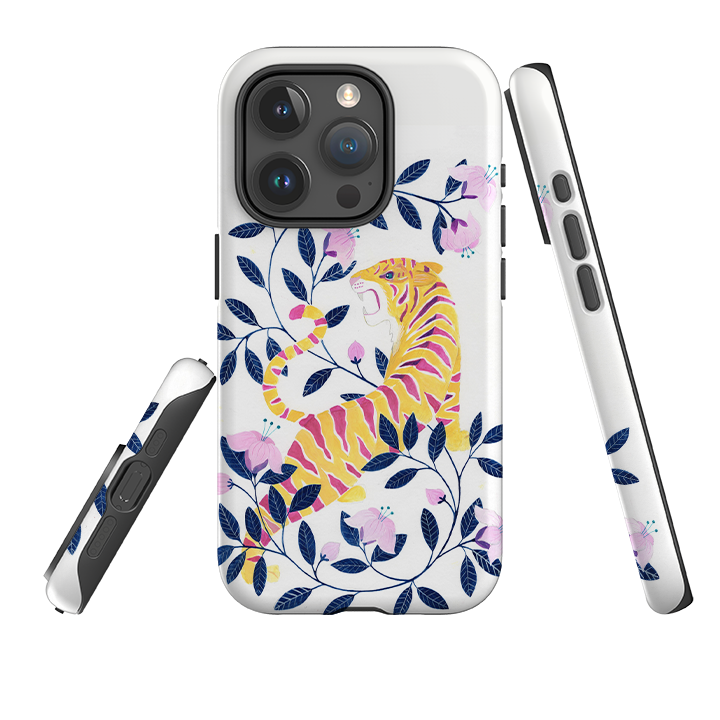 iPhone Tough Case - Yellow Tiger By Bex Parkin