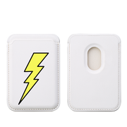 Yellow Bolt MagSafe Wallet- White