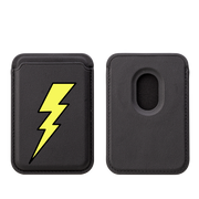 Yellow Bolt MagSafe Wallet- Black