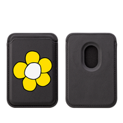 Yellow Daisy MagSafe Wallet- Black