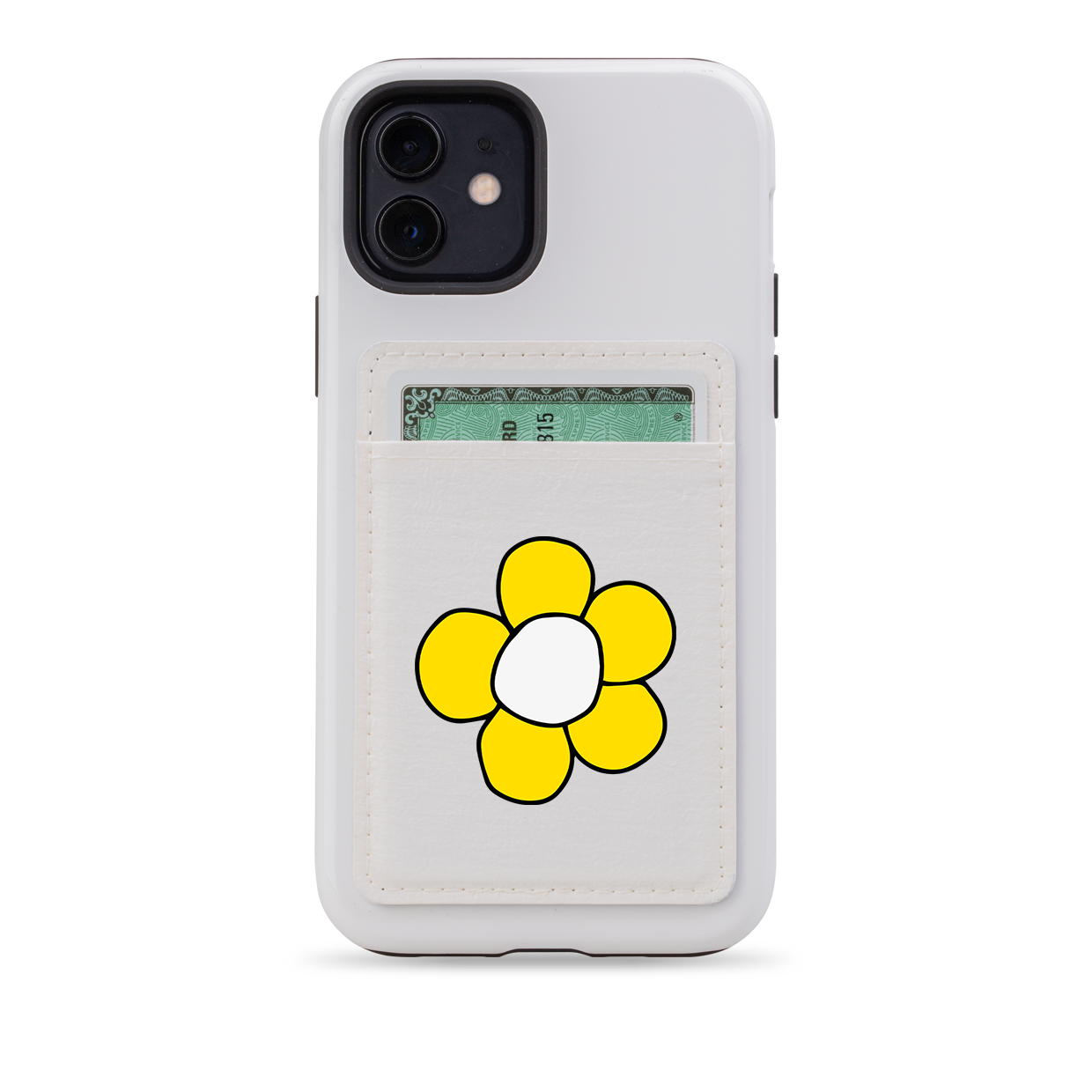Yellow Daisy MagSafe Wallet- White