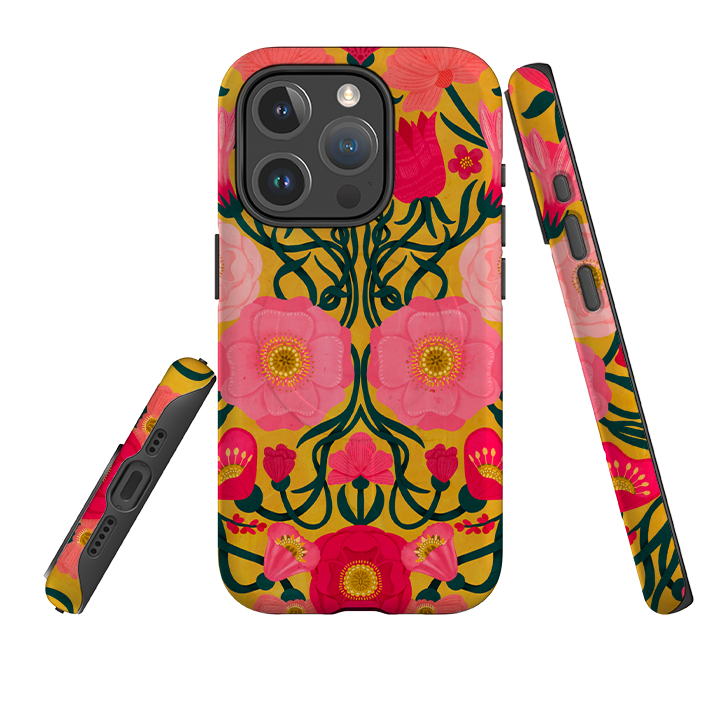 iPhone MagSafe Tough Case -  Yellow Flora By Nina Pace