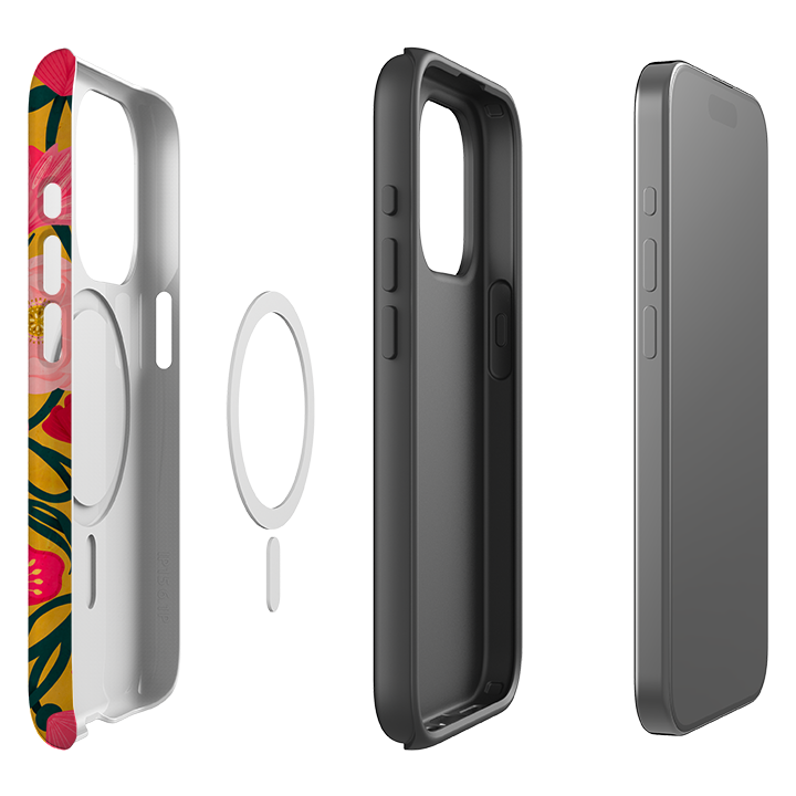 iPhone MagSafe Tough Case -  Yellow Flora By Nina Pace