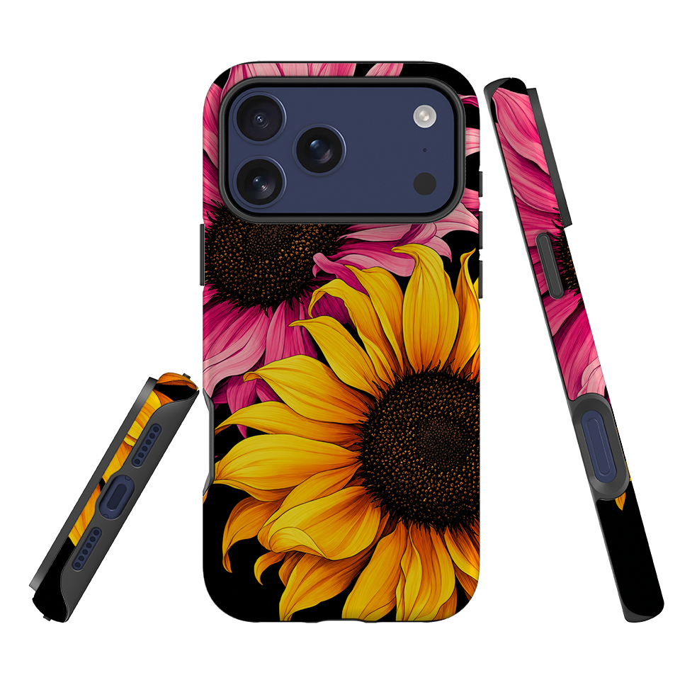 iPhone Tough Case - Yellow & Pink Sunflower