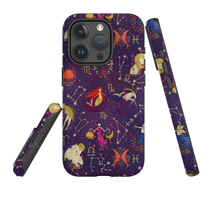 iPhone Tough Case - Zodiac Pattern By Maja Lindberg
