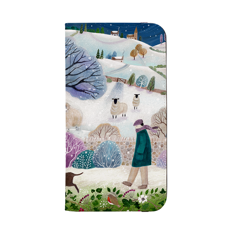 Across The Snowy Fields Wallet Case By Bex Parkin