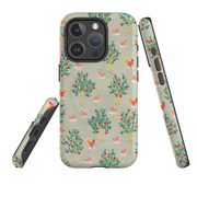 iPhone MagSafe Tough Case - Apple Trees and Chickens Grey By Katherine Quinn