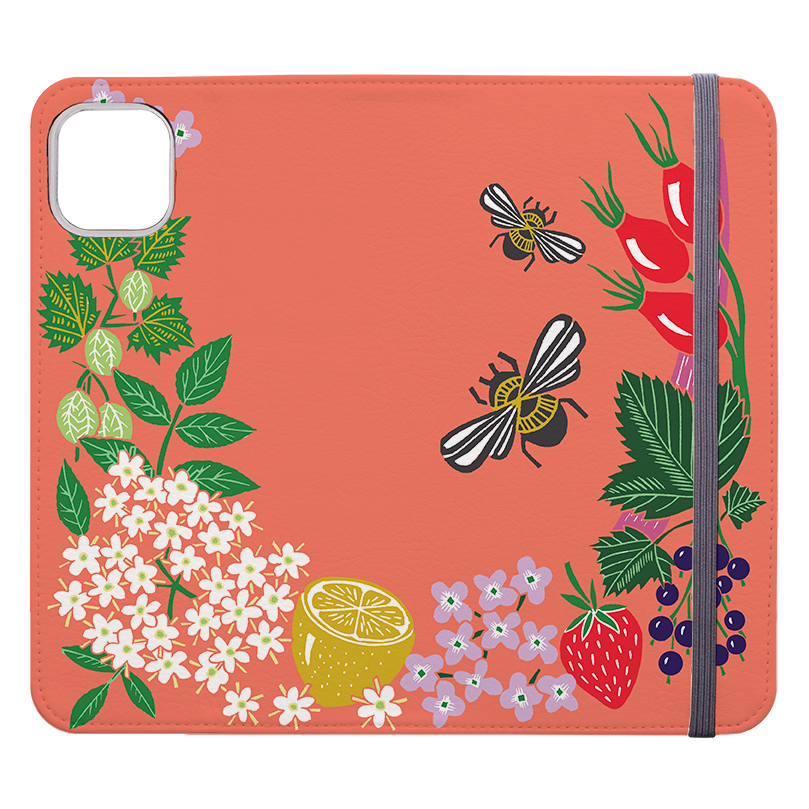 Bee Floral Wallet Case By Kate Heiss