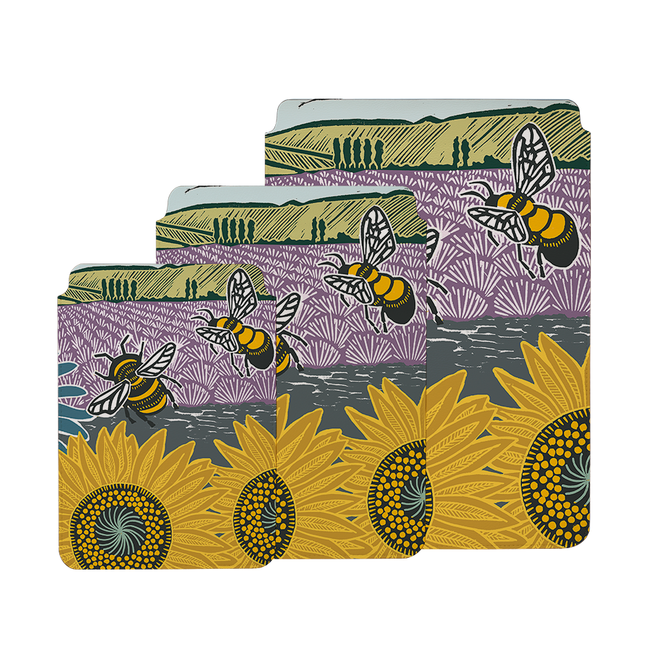 Bees and Sunflower By Kate Heiss Laptop, Kindle & iPad Sleeve