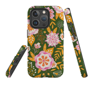 iPhone MagSafe Tough Case -  Big Bold Blooms Green By Jenny Zemanek