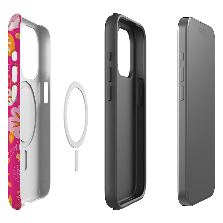 iPhone MagSafe Tough Case -  Big Bold Blooms Pink By Jenny Zemanek
