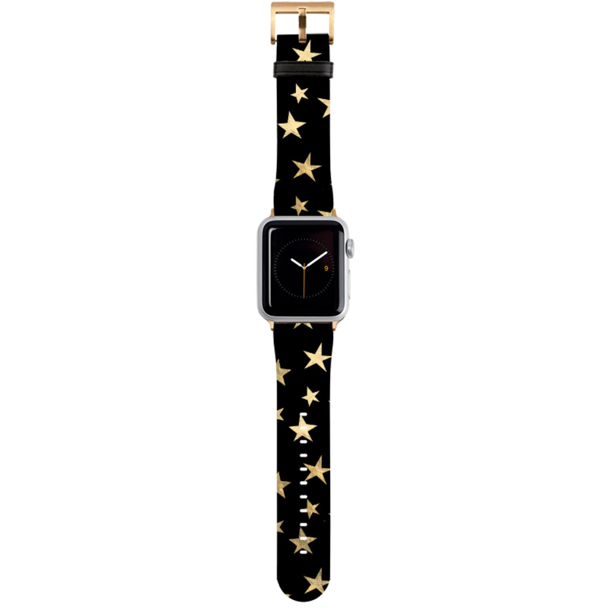 Black and Gold Stars Apple Watch Strap