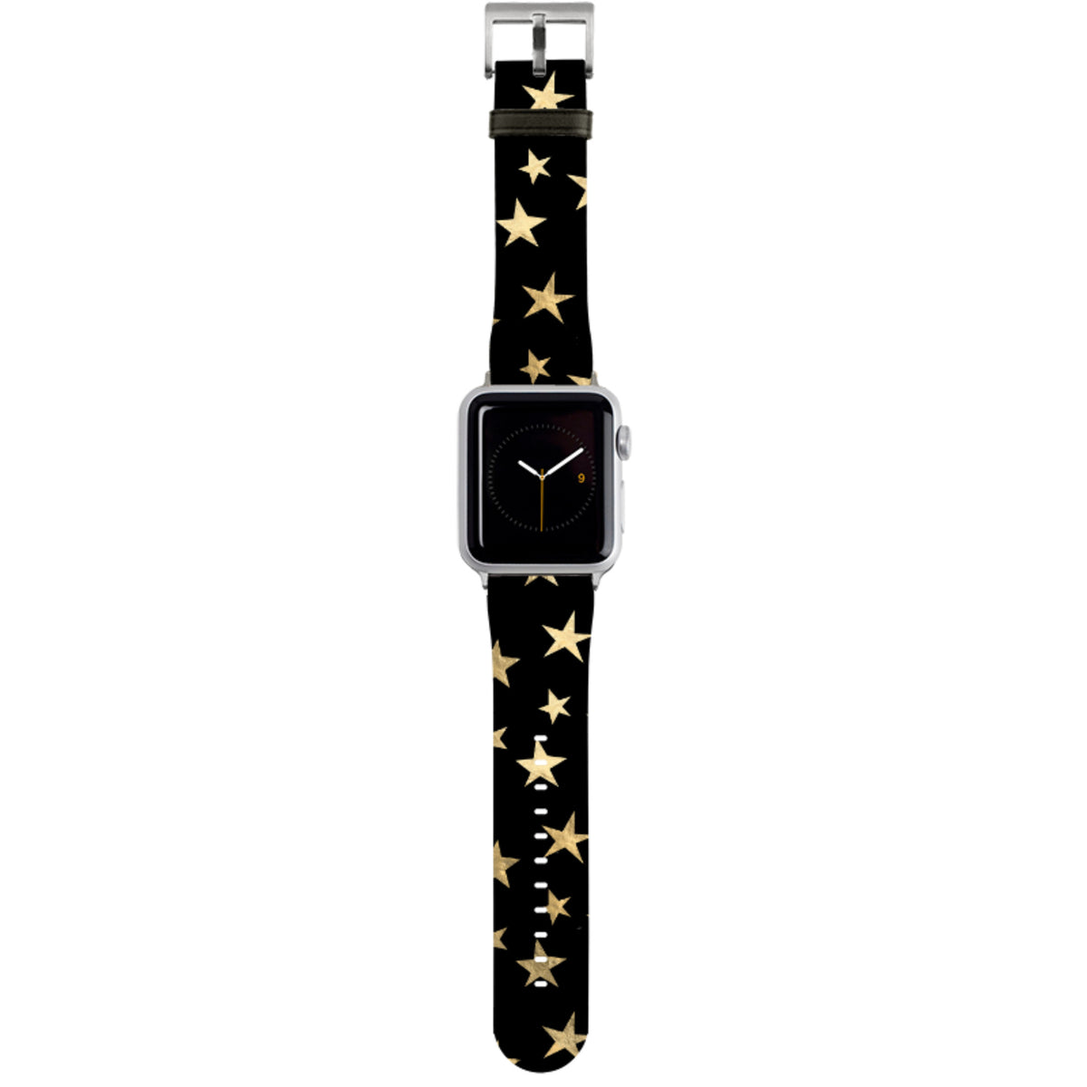 Black and Gold Stars Apple Watch Strap