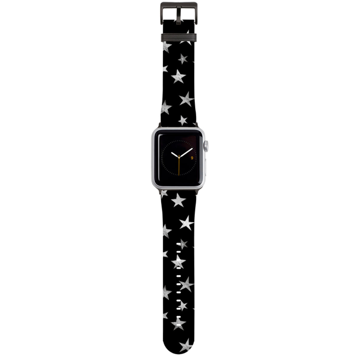 Schwarz-silbernes Sternenmuster Apple Watch Armband
