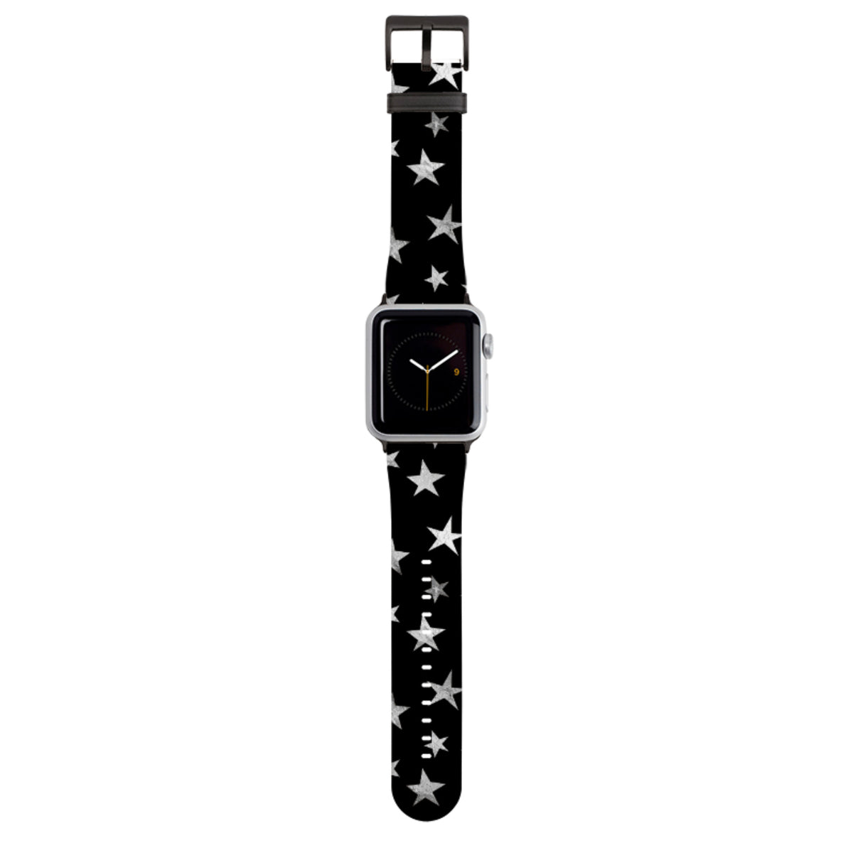 Schwarz-silbernes Sternenmuster Apple Watch Armband