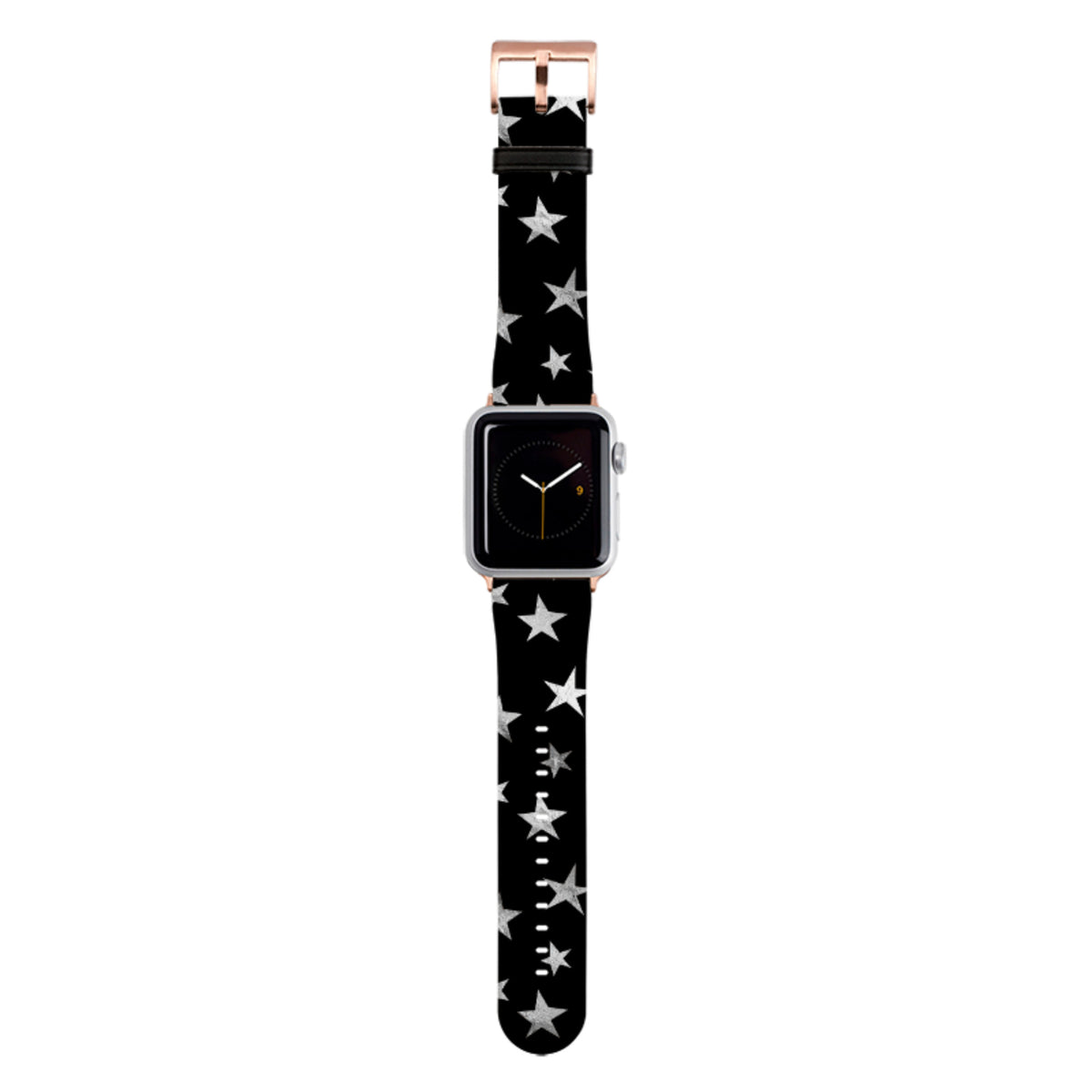 Schwarz-silbernes Sternenmuster Apple Watch Armband