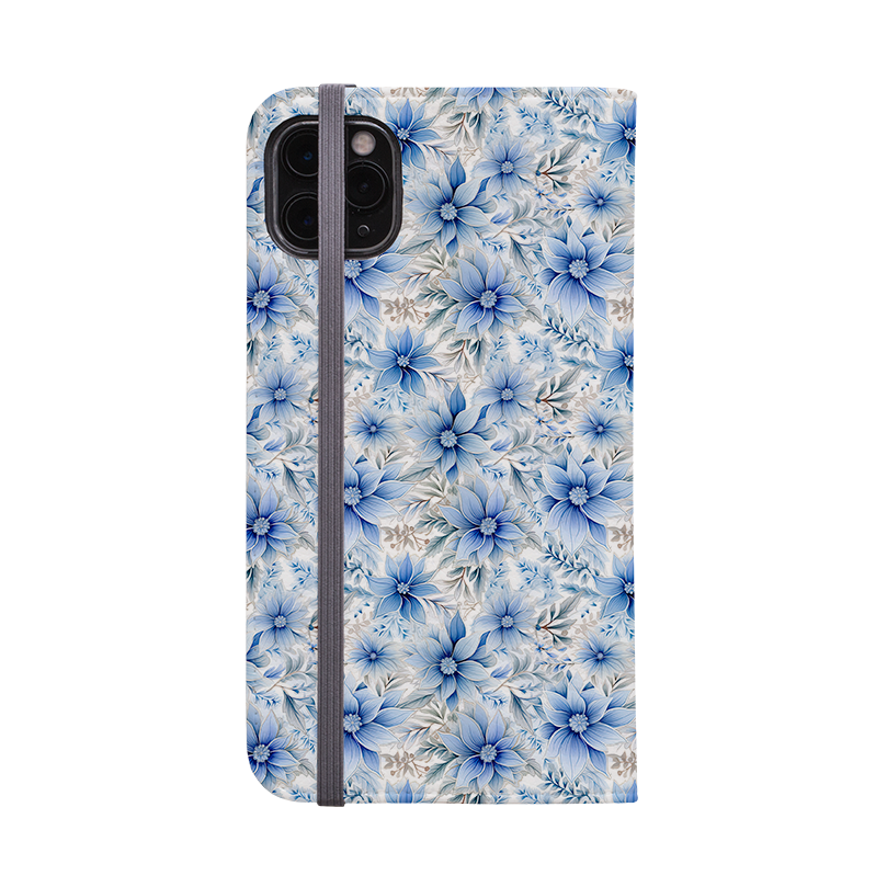 Blaues Blumen-Portemonnaie-Etui