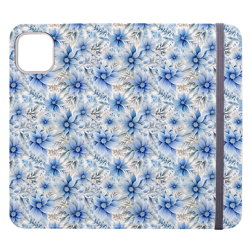 Blaues Blumen-Portemonnaie-Etui
