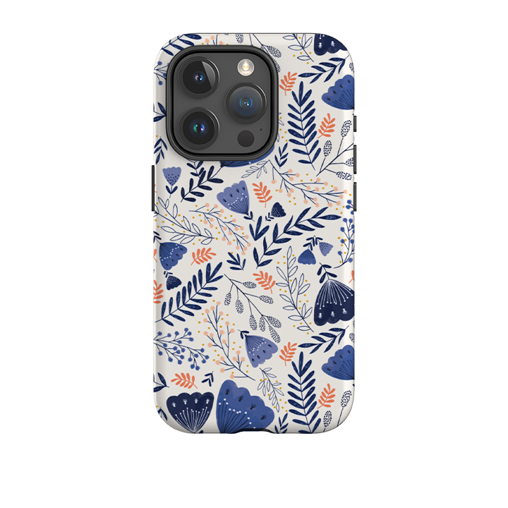 iPhone Tough Case - Blue Floral By Jade Mosinski