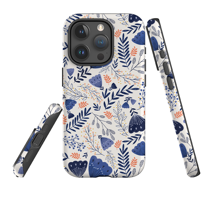 iPhone Tough Case - Blue Floral By Jade Mosinski