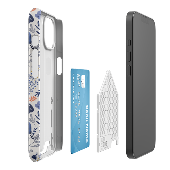 Blue Floral By Jade Mosinski Case and Card Case