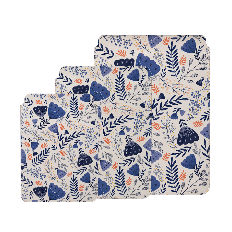 Blue Floral By Jade Mosinski Laptop, Kindle & iPad Sleeve