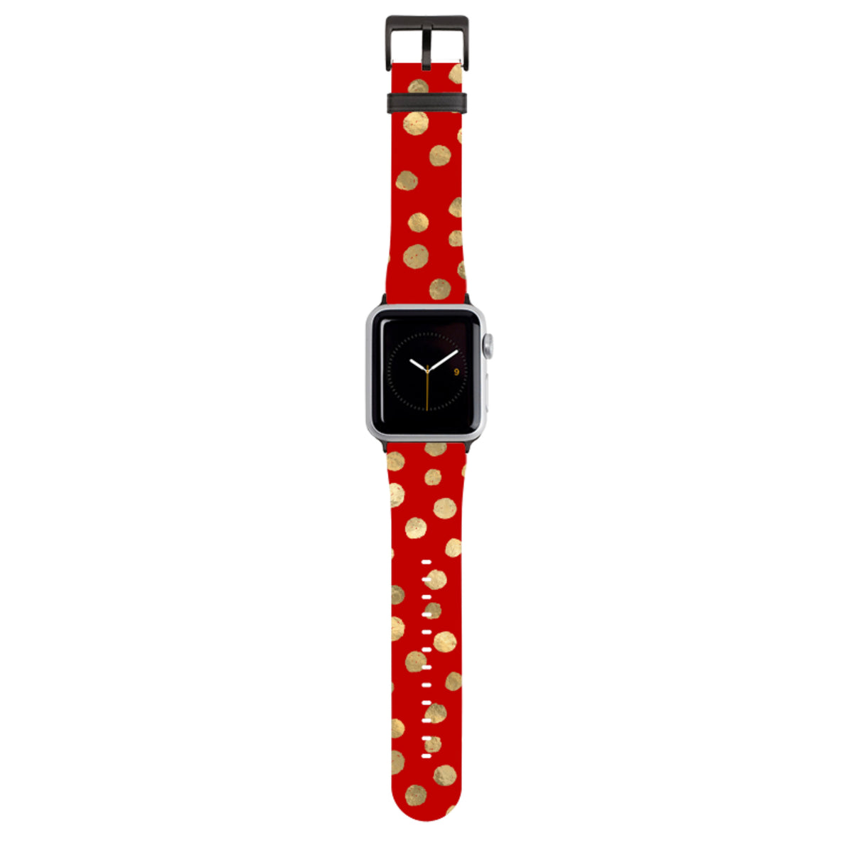 Burgundy and Gold Stars Apple Watch Strap