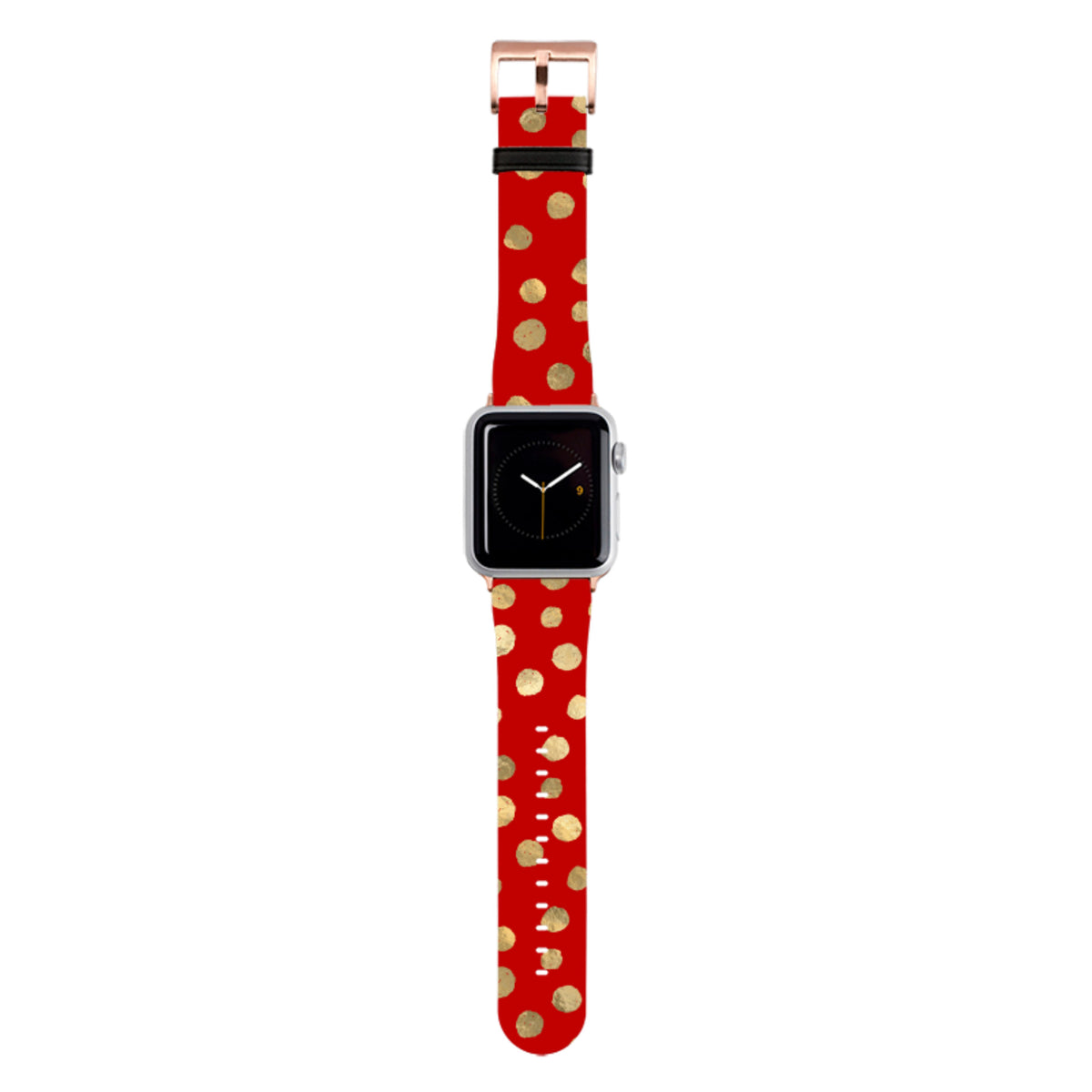 Burgundy and Gold Stars Apple Watch Strap
