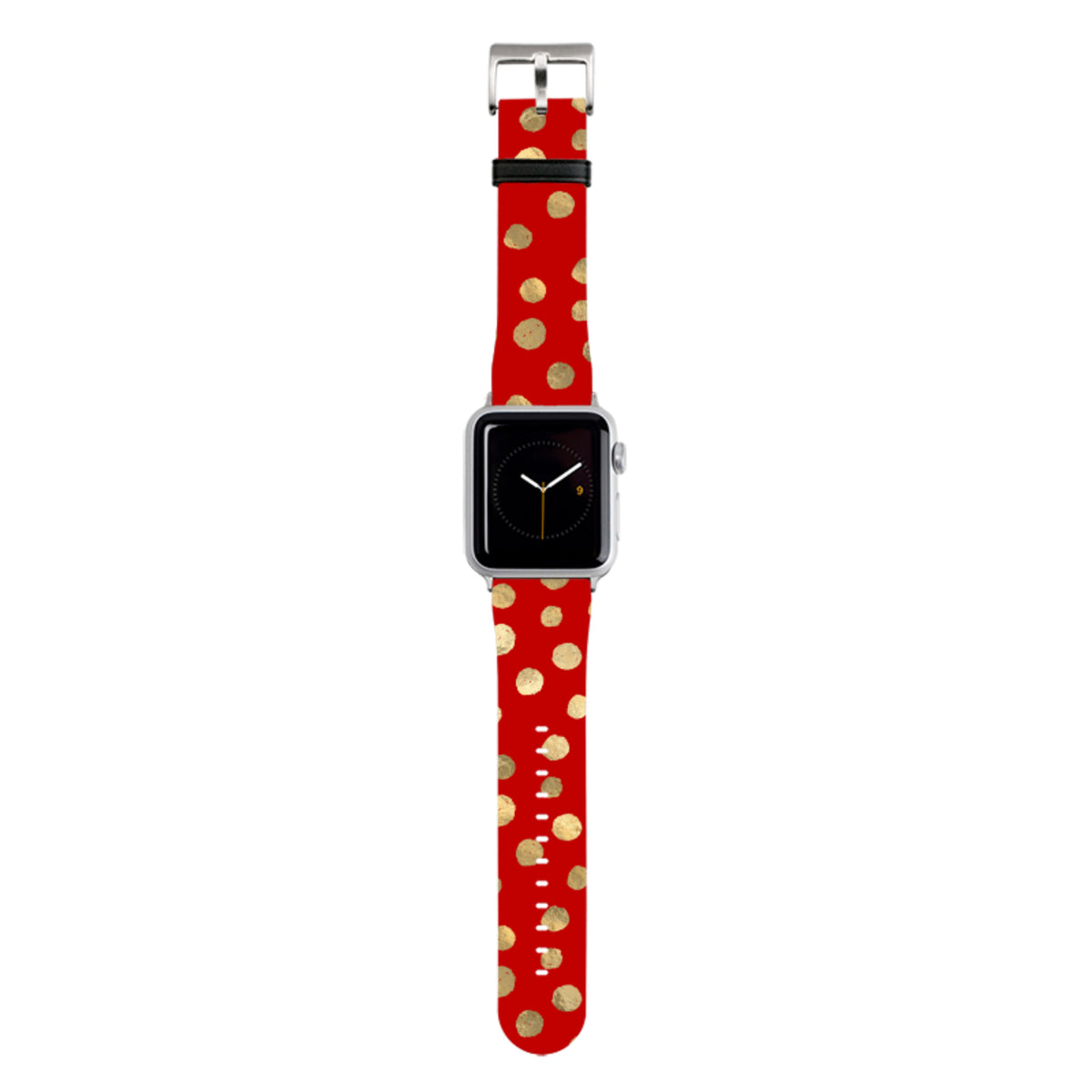Burgundy and Gold Stars Apple Watch Strap