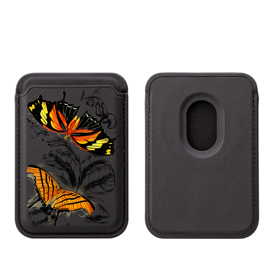 Butterfly Shadows MagSafe Wallet- Black