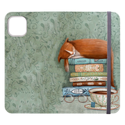 Cat and Books Wallet Case By Maja Lindberg