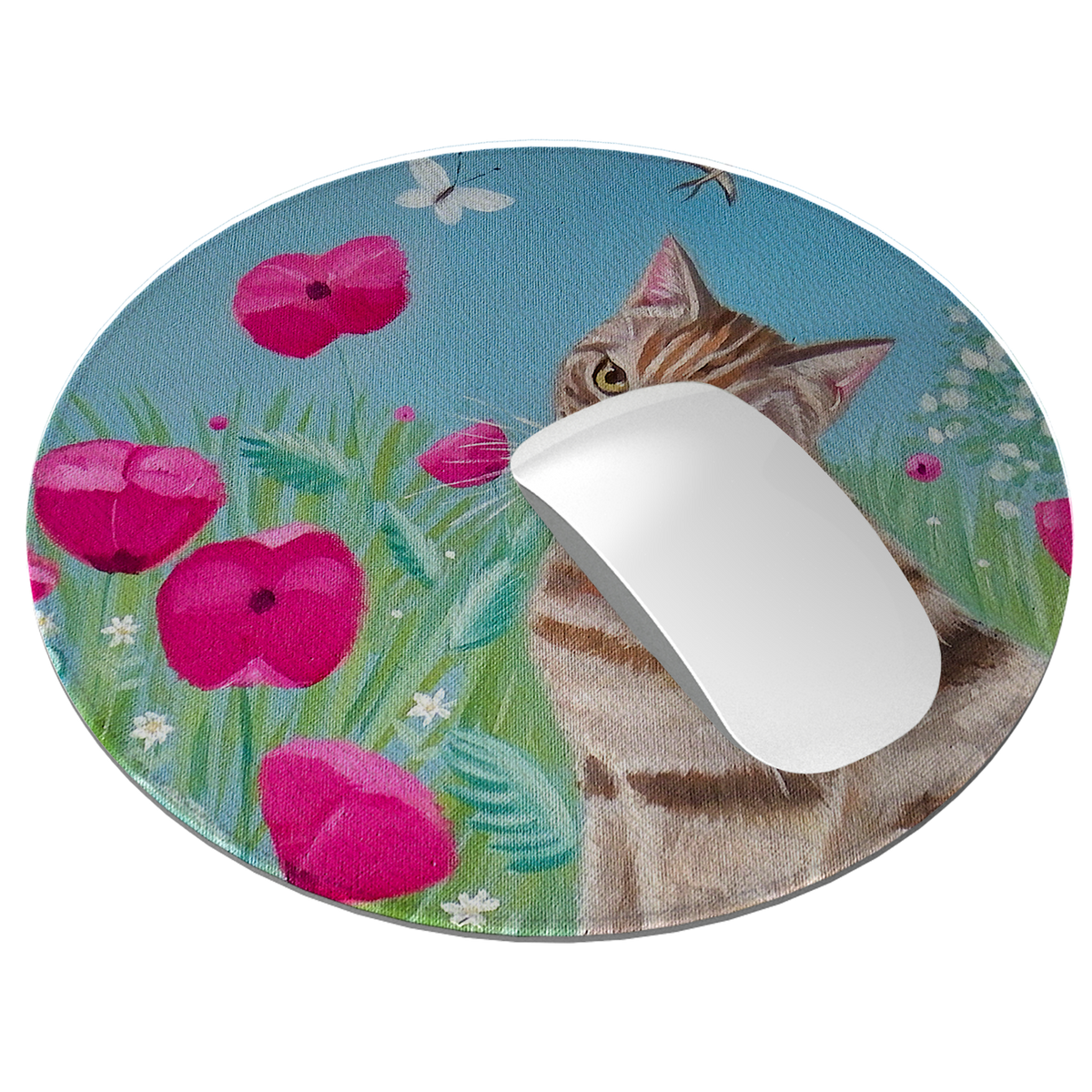 Cat Floral Mouse Mat By Mary Stubberfield